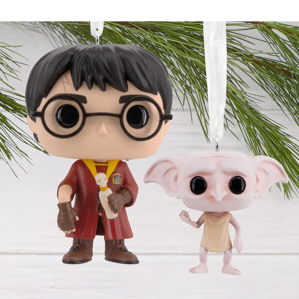 🎄 2 for $20🎄 Hallmark Harry Potter & Dobby Ornament Set - Red and White